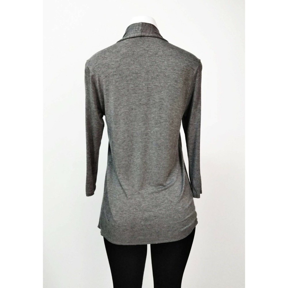 Nerium Womens Open Cardigan Size M Gray Bling Logo Sweater 3/4 Sleeve Jeff Olson - Picture 5 of 11